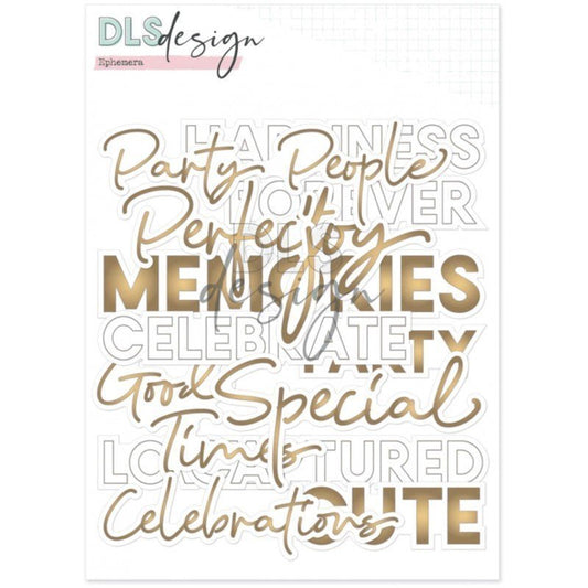 Set de die cuts - Scripted words gold foil