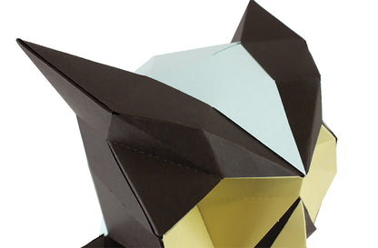 Aristote le Hibou en papier 3D - Menthe Chocolat