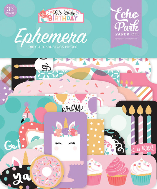 Set de die cuts - it's your birthday girl ephemera