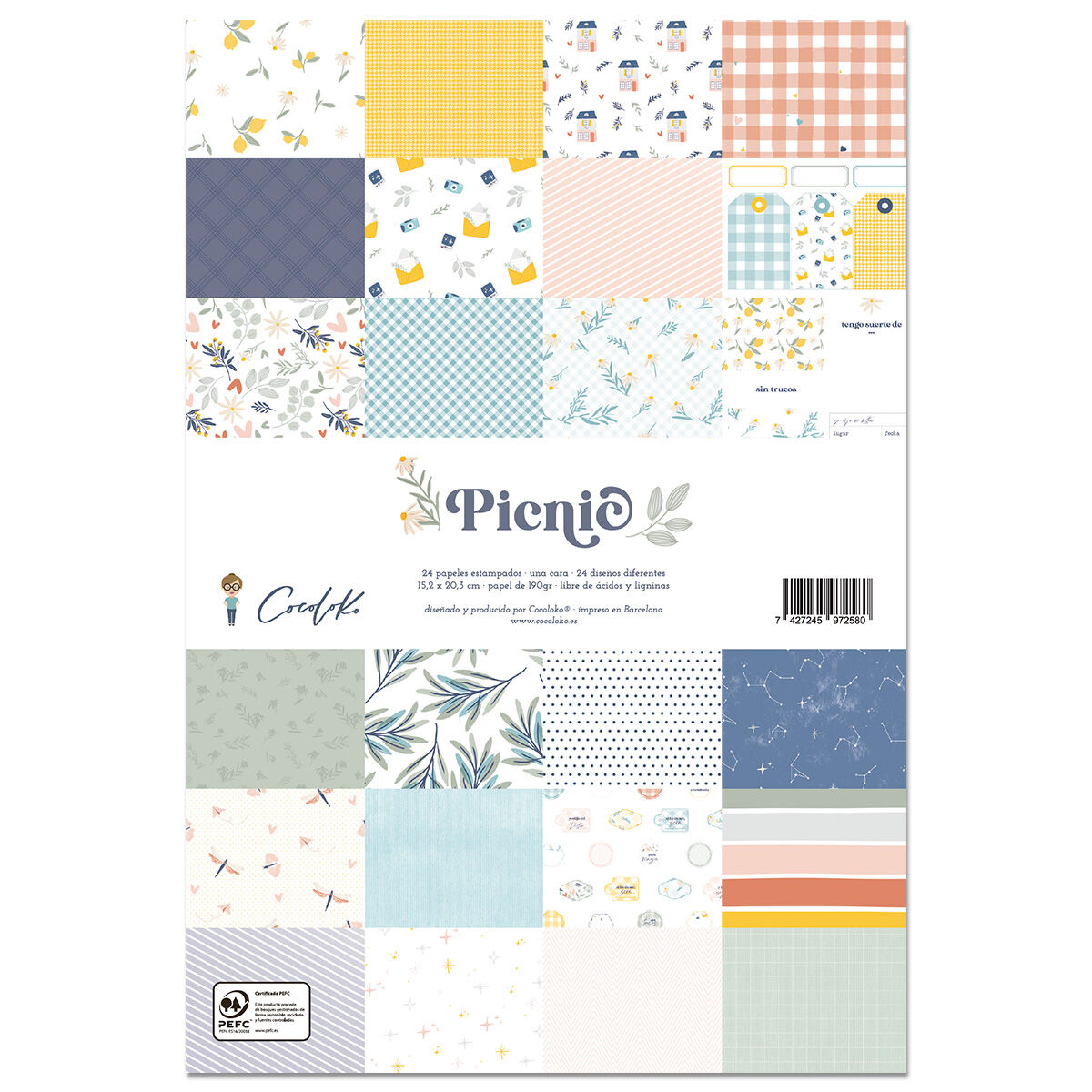 Bloc de 24 feuilles "Picnic" (15x20)