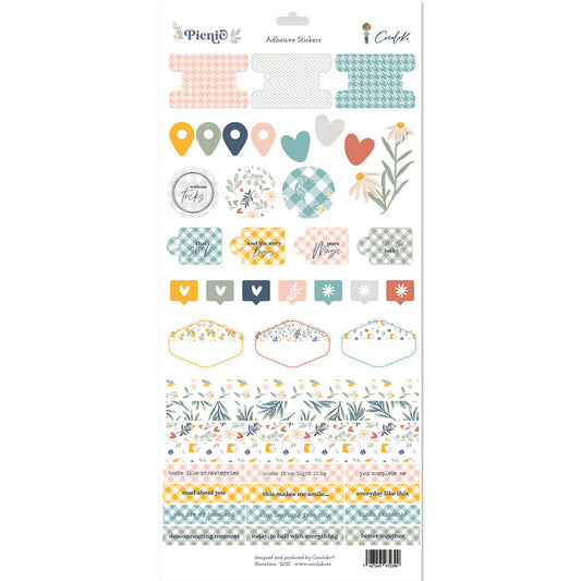 Sheet of 44 English “Picnic” stickers
