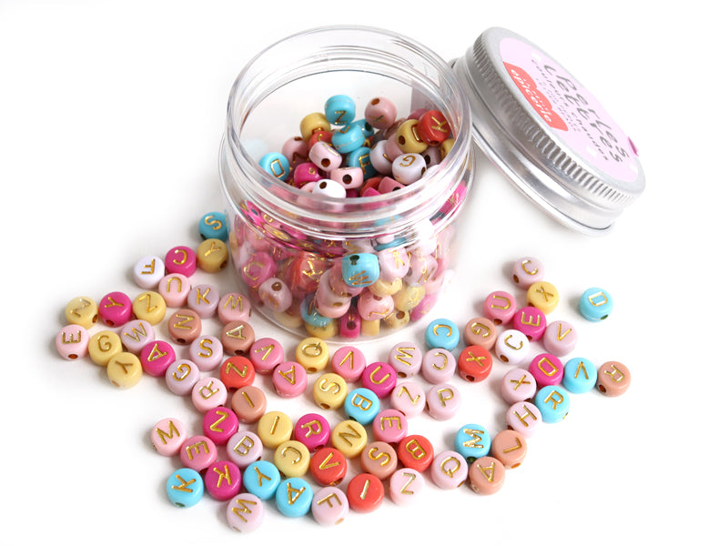 Letter bead pot - Warm colors 