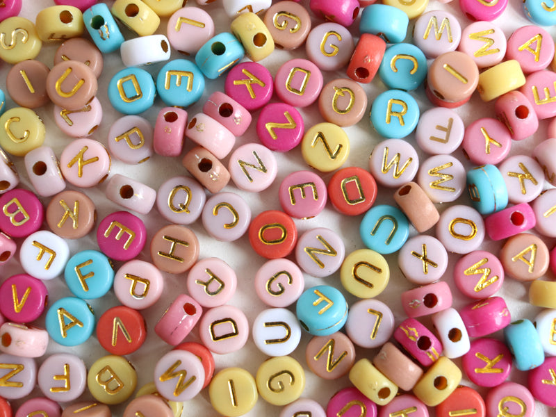 Letter bead pot - Warm colors 