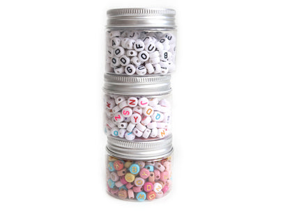 Pot perles lettres - Multicolore
