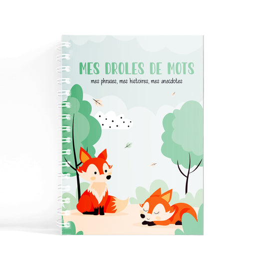 "My funny words" notebook for children's memories - Foxes 