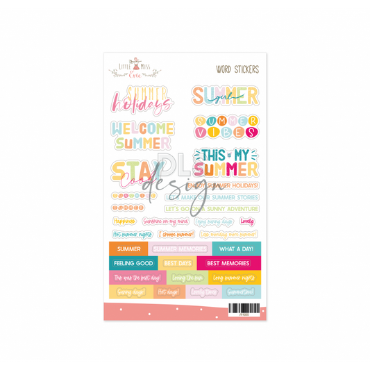 Planche de stickers Mots - Summer Stories