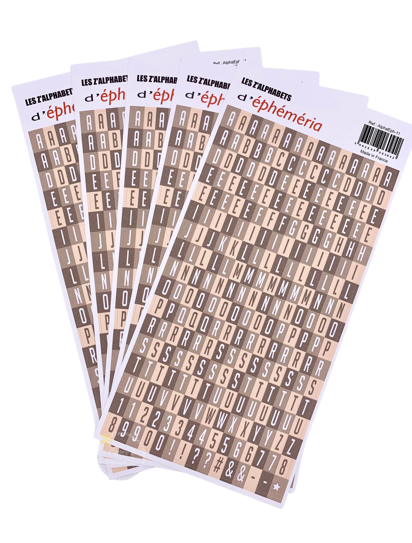 Beige “z’alphabet” stickers 