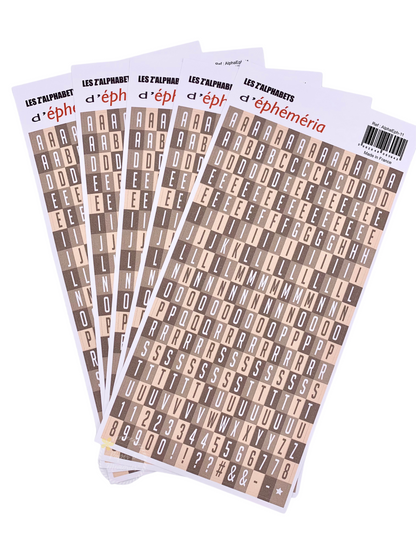 Beige “z’alphabet” stickers 